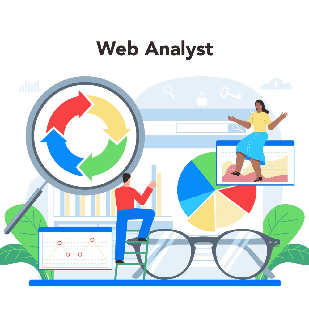 Website analyst concept. Web page improvement for business